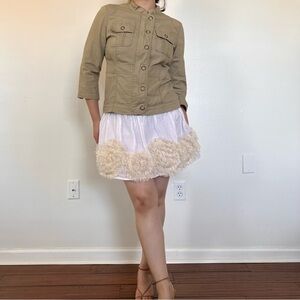 Y2K Abercrombie & Fitch white ruffle mini skirt Size M